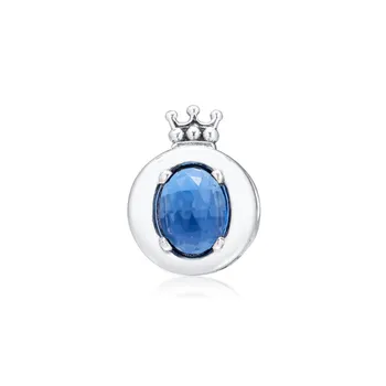 

Blue CZ Princess Crown Letter O Shape Charm Beads for Jewelry Making 2019 Beads for Charms Bracelets Sterling Silver 925 Jewelry