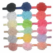 Стиль, детский головной убор ручной работы из шифона, повязка для волос с цветами в европейском и американском стиле, детские головные уборы, эластичная повязка на голову, 18