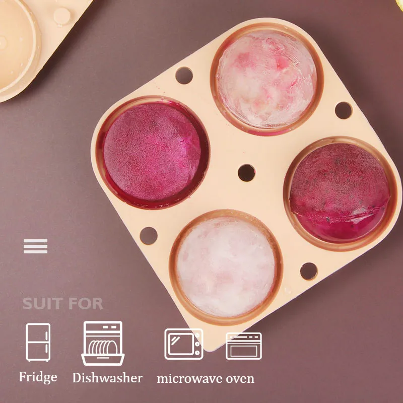 

4/6 Cavity Ice Cube Tray Silicone Ice Sphere Mold Whiskey Wine Cocktail Party Ice Mold Bar Accessories Large Ice Cube Ball Maker