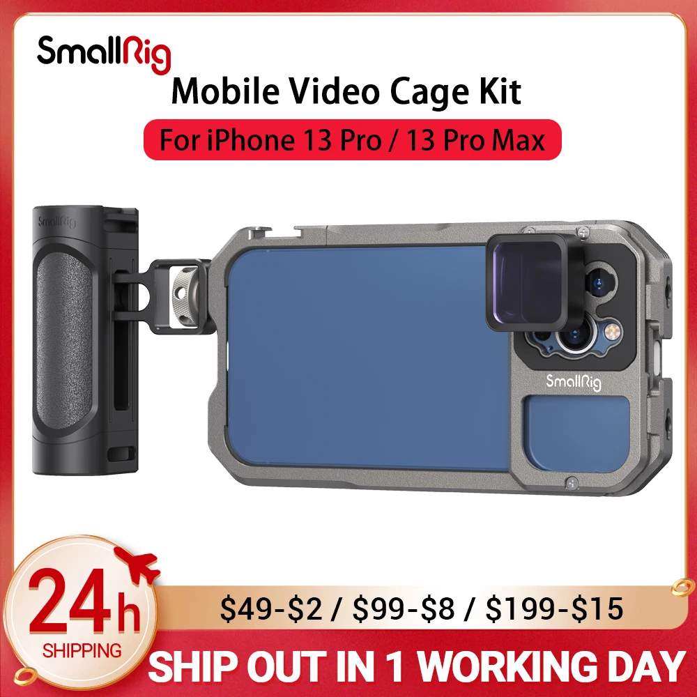 SmallRig โทรศัพท์มือถือวิดีโอกรงจับ Rig สำหรับ iPhone 13 Pro/Pro Max