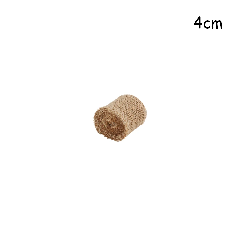 4cm Винтажное украшение для свадьбы, дня рождения, праздника, подарочная упаковка, гессианские ленты, лента, Ретро стиль, натуральный джут, мешковина в рулонах для деревенского стиля - Цвет: 4cm