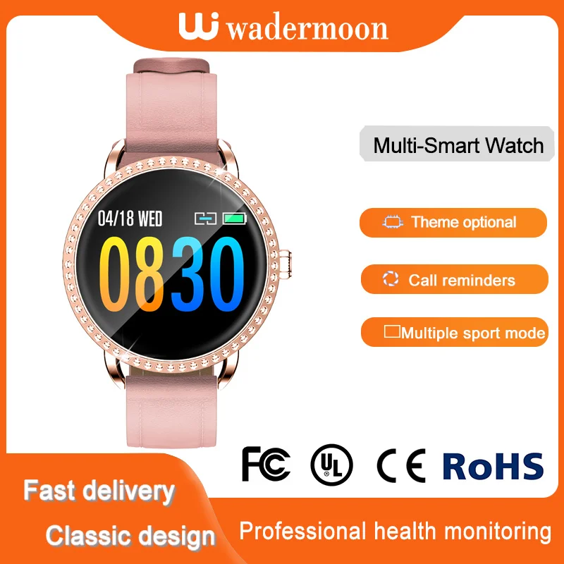 

Women Fashion Waterproof Smart Bracelet Sleep ECG Blood Pressure Oxygen Smartband PPG Heart rate Wristband 3D dynamic UI Screen