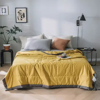 

Svetanya Plain Cotton Quilt Thin Bed Throws Blanket Single Double Queen King Size