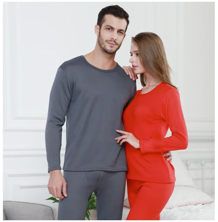 Warm Thick Plus Velvet Thermal Underwear Men Women Long Johns Fleece Male Female Autumn Winter Shirt+pants 2 Piece Pajamas Sets