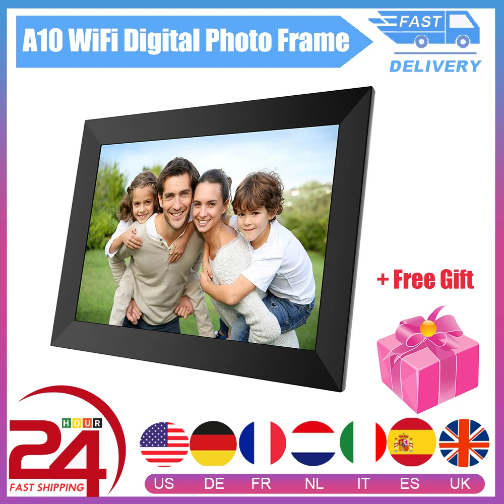 Цифровая фоторамка A10 с Wi Fi 10 1 дюйма HD IPS ЖК экран рамка поддержка