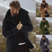 Мужская зимняя куртка из овчины, теплая шерстяная подкладка, горный искусственный ягненок, куртки, пальто, мужское пальто, мода