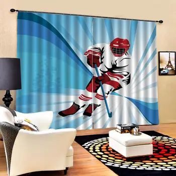 

Luxury Blackout 3D Window Curtains For Living Room Bedroom Customized size blue curtains skate curtains