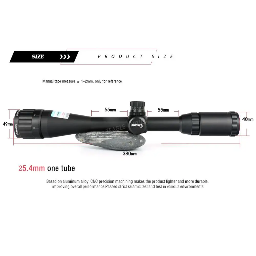 Снайперская LT4-16X40 AOL прицелы для охоты тактический оптический прицел полноразмерный стеклянный гравированный прицел RGB прицел для винтовки с подсветкой