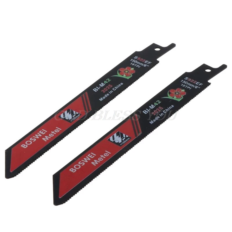 2PCS/SET Black Reciprocating Sabre Saw Blades for Cutting Metal Professional S922EF Accessory Kit Tool