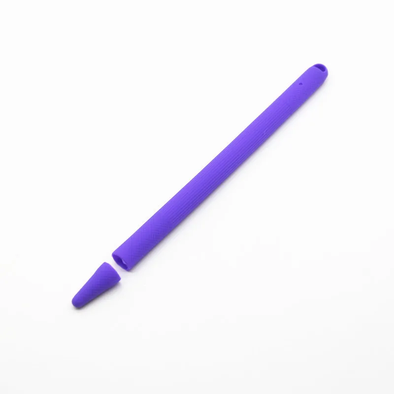 Мягкий силиконовый чехол для Apple Pencil 2-го поколения, чехол для iPad Pencil 2, крышка с наконечником, держатель для планшета, стилус, чехол - Цвета: Фиолетовый