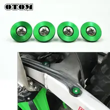 OTOM – vis de fourche plate CNC pour moto Kawasaki KX250F KX450F, chaîne en aluminium, tête plate, rondelles de boulons M5, joint d'écrou