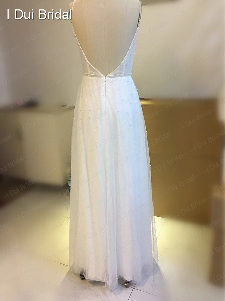 Свадебное платье с объемным цветком и глубоким вырезом, маленькое ТРАПЕЦИЕВИДНОЕ ПЛАТЬЕ С тонкой спинкой и блестящим слоем, новое уникальное свадебное платье