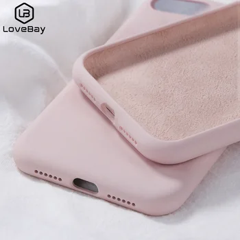 

Lovebay Liquid Thin Soft Phone Case For iPhone 11 8 7 6s Plus Soft Silicone Cover Plain Candy Color For iPhone 11Pro X Xs Max XR