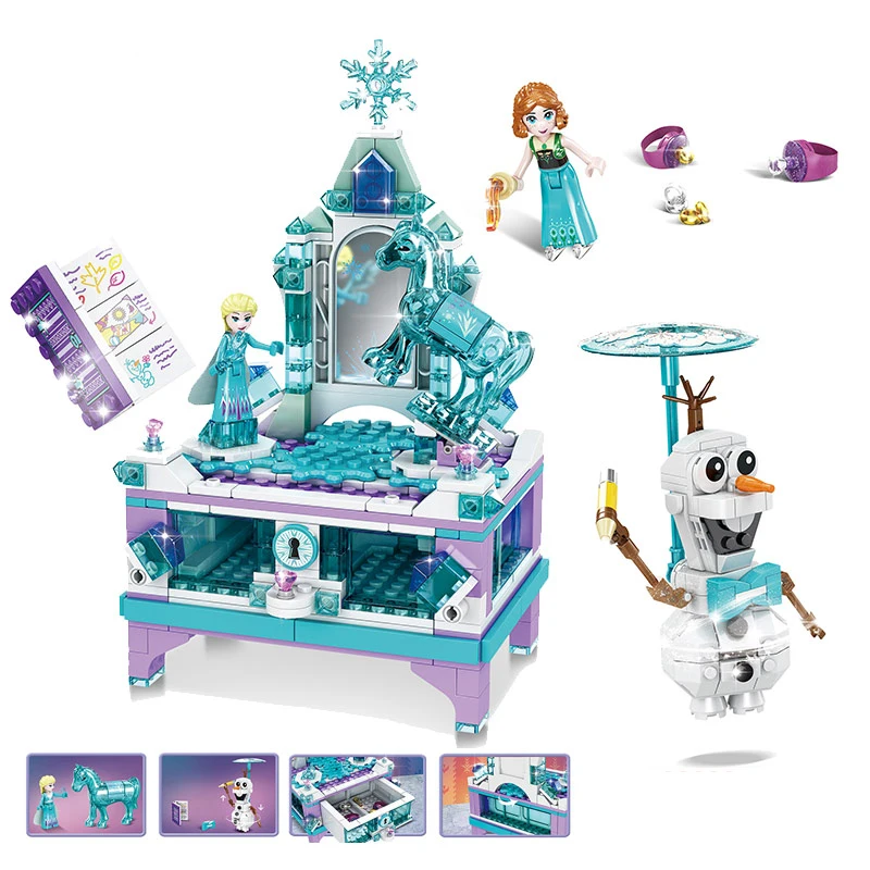 

Elsa Princess Castle Girl Set Christmas Gifts Blocks Fit Compatible Legoinglys Frozeninglys 2 Friends 41168 Toys