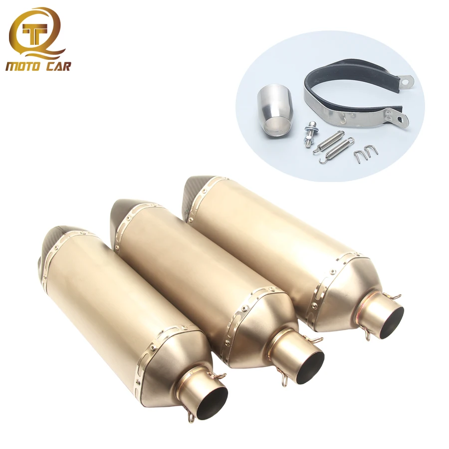 

Мотоциклетная Модифицированная выхлопная труба 470 мм, Универсальный УГЛЕРОДНЫЙ наконечник, выхлопная труба с дБ Killer Escape Moto для Honda Yamaha Suzuki