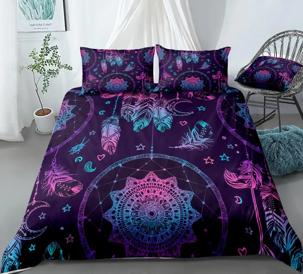Moon Blue Shadow 3D Quilt Duvet Doona Cover Set Single Double Queen King Print