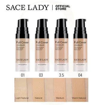 SACE LADY 8 Colors Full Cover Liquid Concealer Makeup 6ml Eye Dark Circles Cream Face