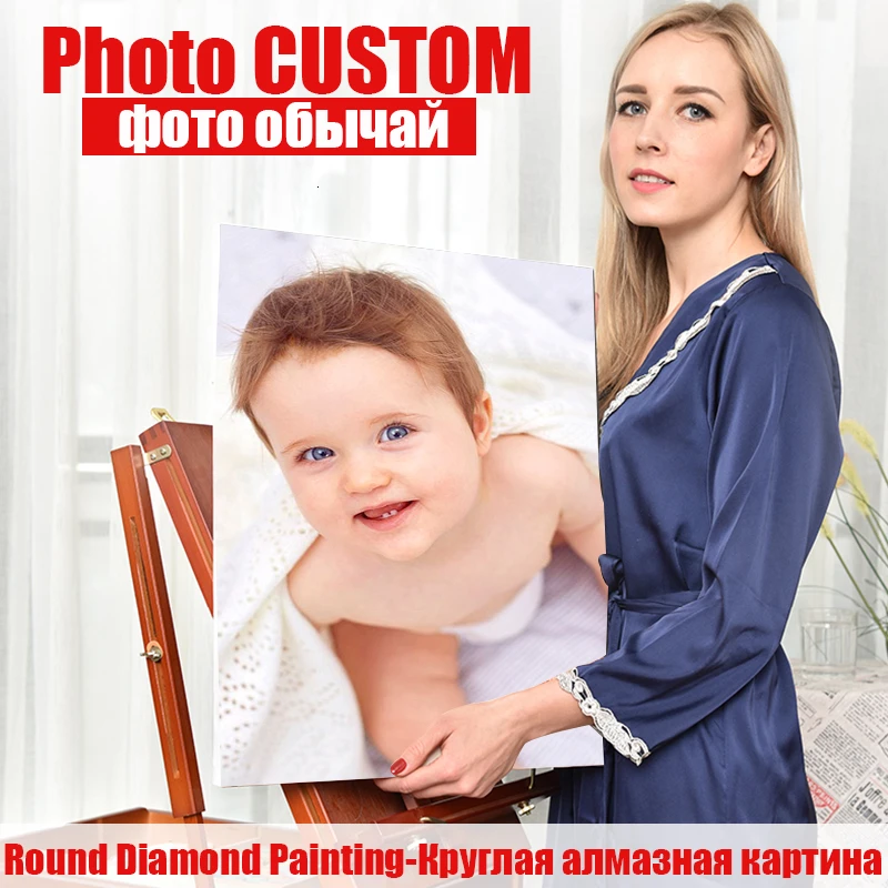 

Sunstarry 5D Diamond Painting Full Round Photo Custom DIY Diamond Embroidery Round Drill Picture of Rhinestones Handmade Gift