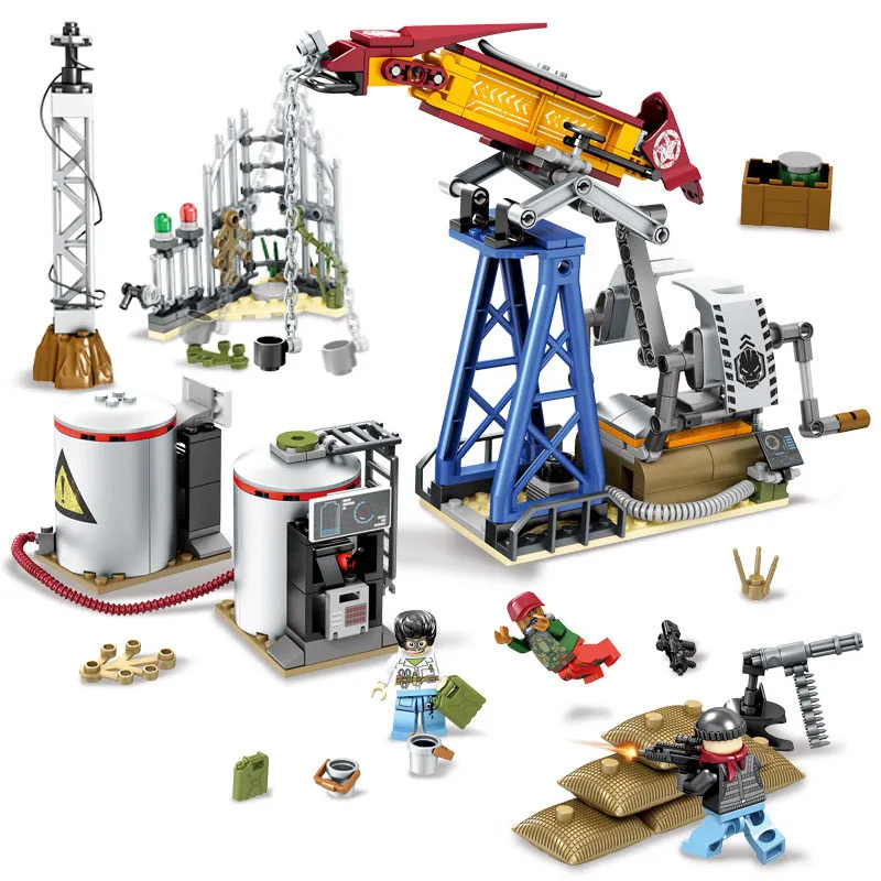 

New Legoings Bricks Oil Drilling Base Model Kit Classic DIY Building Blocks Enlighten Kids Toys New Year's Gifts