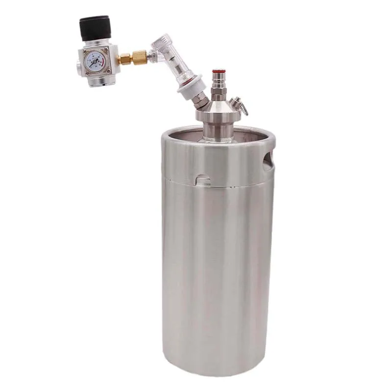 Homebrew Kegging комплект поставки газа мини Co2 регулятор и отсоединение шарикового фиксатора w/обратный клапан 3/8-18UNF 0-90psi подходит со сферической головкой, кег
