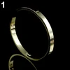 Women Men Simple Titanium Steel Plain Cuff Bangle Bracelet Xmas Gift Jewelry 1