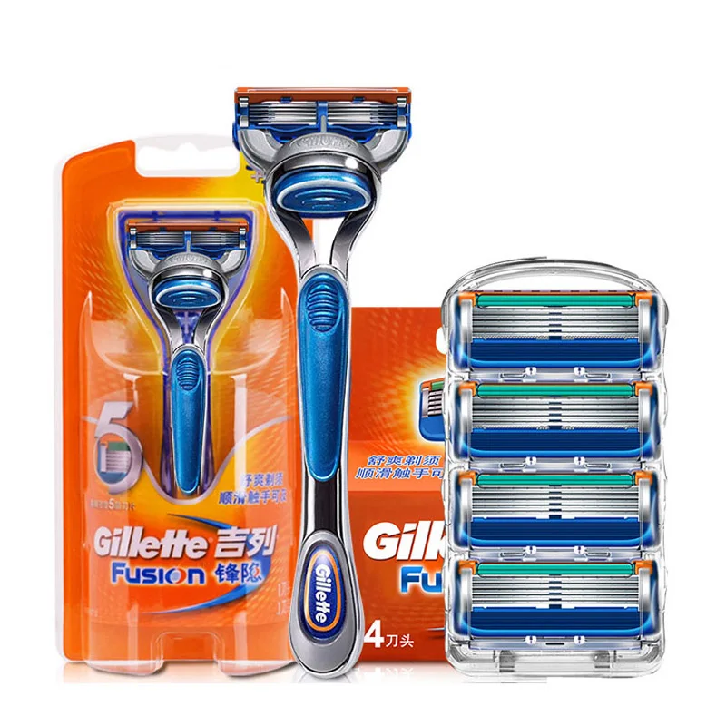 Gillette Fusion Rasoio Rasoio 5 Strati Sharp Shver E Lame Set Per Rasatura Sicura Cura Del Viso Per Uomo Barba Precisione Pulita