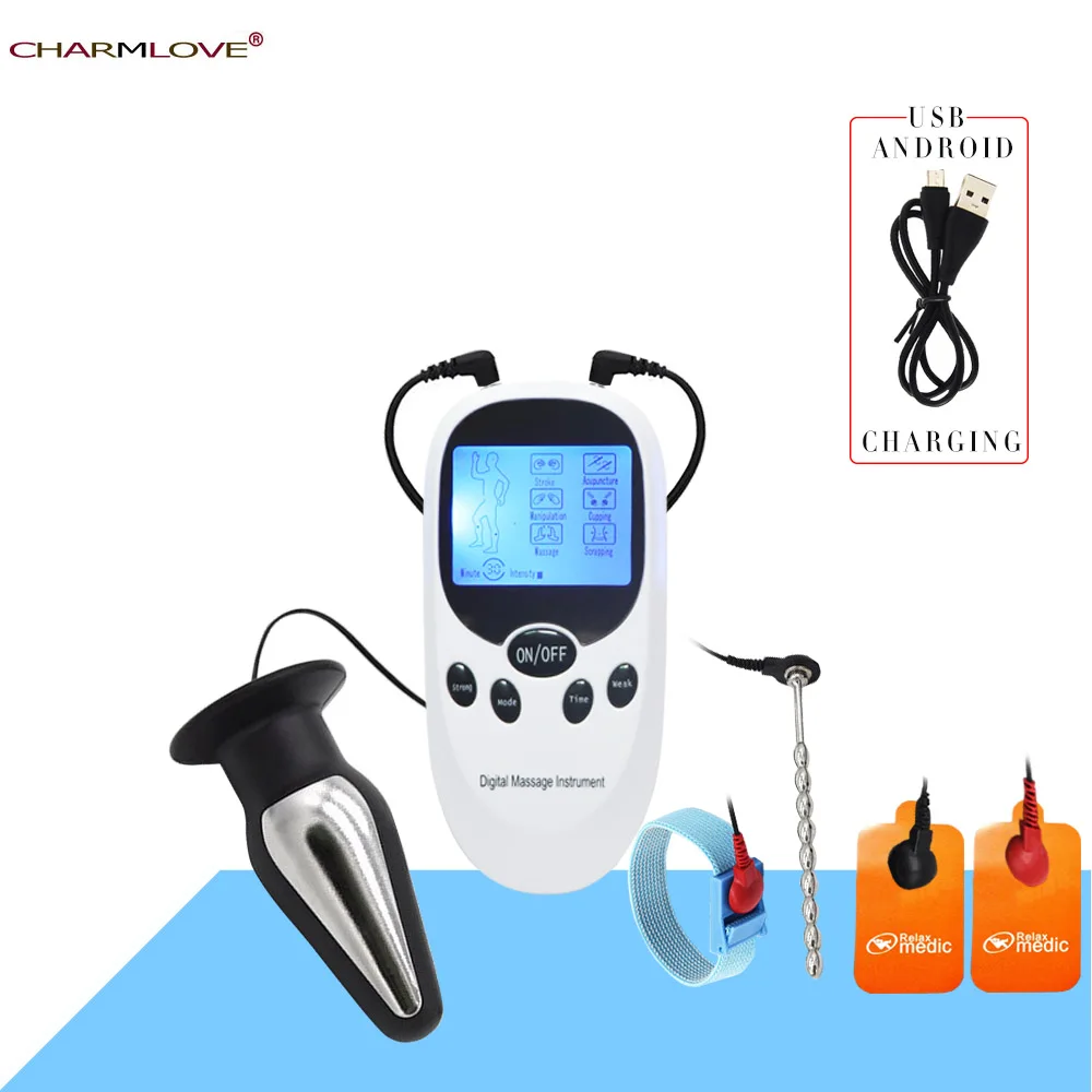 Кольца на пенис с электрошоком USB для мужского уретрального пениса мастурбации