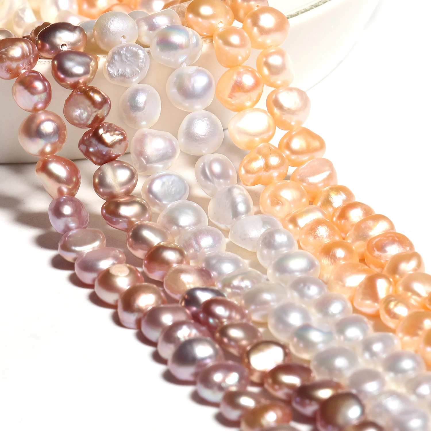 

Natural Pink White Purple Freshwater Pearl Beads High Quality Potato Shape Punch Loose Pearls Beads Make Jewelry Accessories