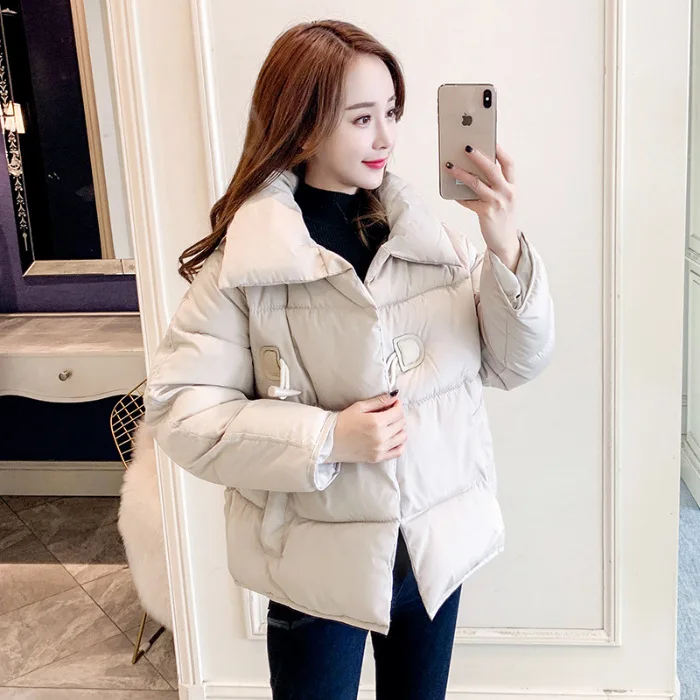 

2019 Toggle INS down Coat Loose-Fit Short Cotton Coat Short-height Korean-style Online Celebrity Dongdaemun Students Coat