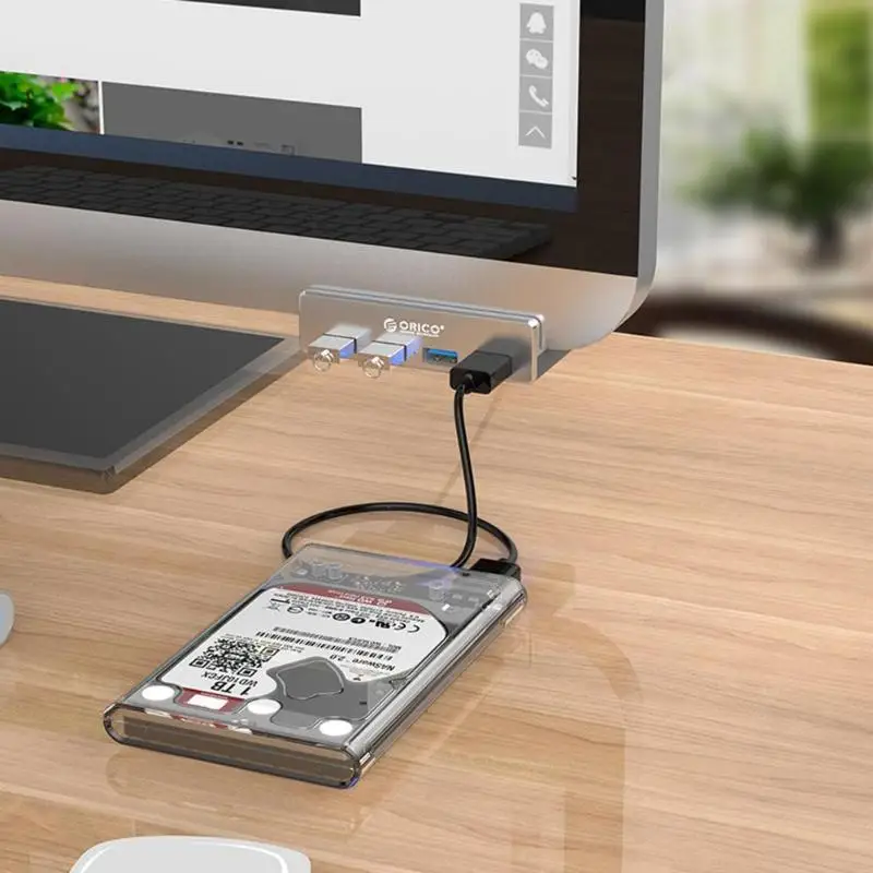 Günstige ORICO USB Hub Aluminium Externe 4Ports USB 3.0 Usb Splitter mit 10 30mm Einstellbar Clip für Macbook Air laptop PC Computer Hubs