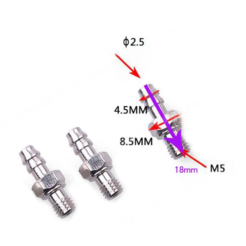 5pcs/lot RC Model Aluminium Alloy M5 Choke Boat Marine Fuel Tank Tap Nozzle for Engines Hobby Accessories | Игрушки и хобби
