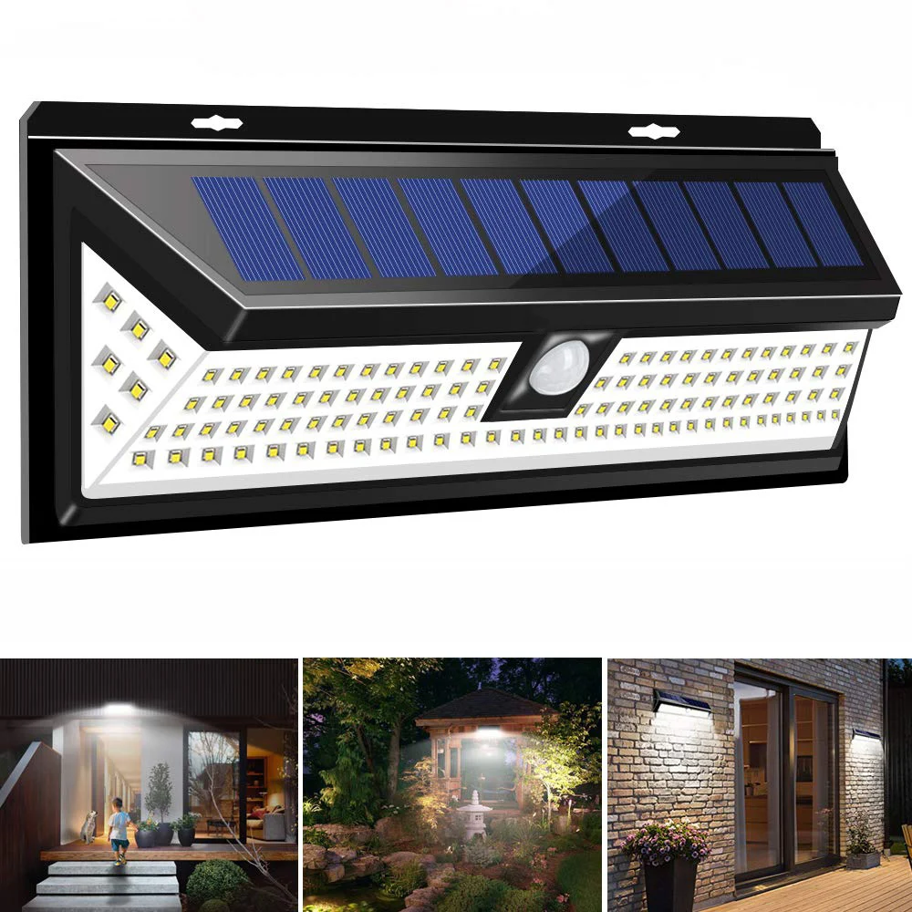 

118 LED Solar Light PIR Motion Sensor Outdoor 3 Modes Solar Wall Lamp IP65 Waterproof Energy Saving Security Garden Yard Lights