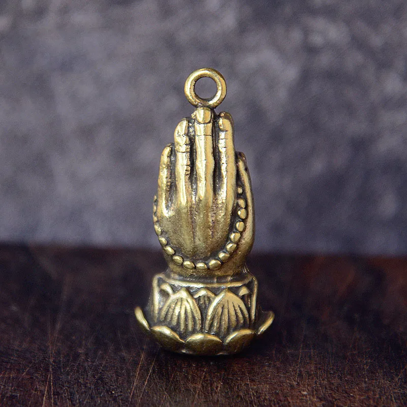 brass buddha hand pendants (6)