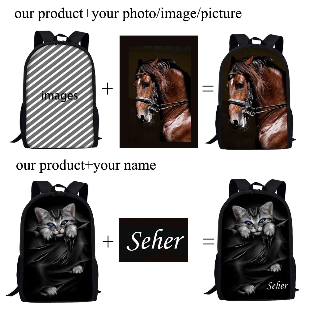 INJERSDESIGNS Women Men Backpacks Super Dad Mom Child Printed Backpack 3 Pcs/Set Teenager Boys Girls School Bags Fashion Mochila