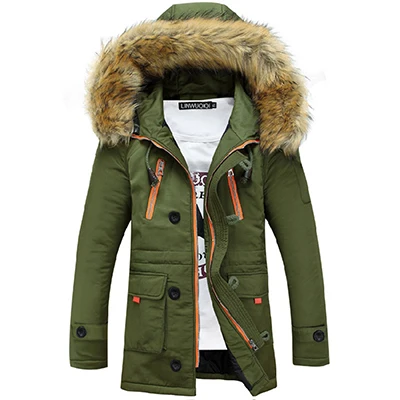 Новое поступление, мужское зимнее хлопковое пальто, качественное тепловое плотное пальто, Зимняя парка, Мужская теплая верхняя одежда, модная одежда размера плюс, мужская хлопковая одежда - Цвет: Армейский зеленый