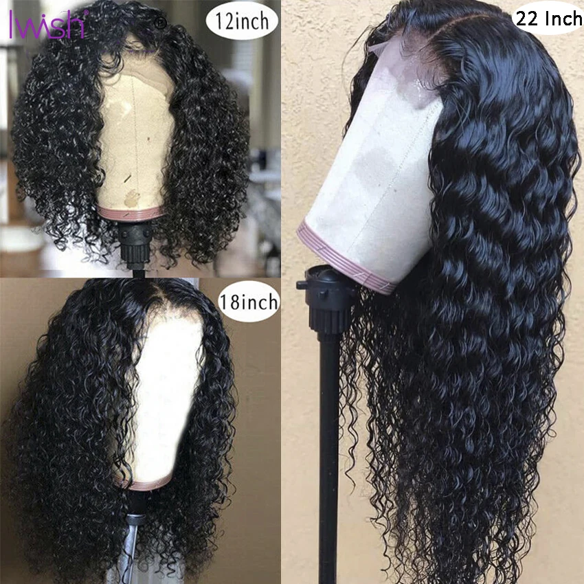4x4 Curly Human Hair Wig 150% Remy Brazilian Lace Closure Wig Pre Plucked With Baby Hair Glueless Transparent Lace Wigs For Wome
