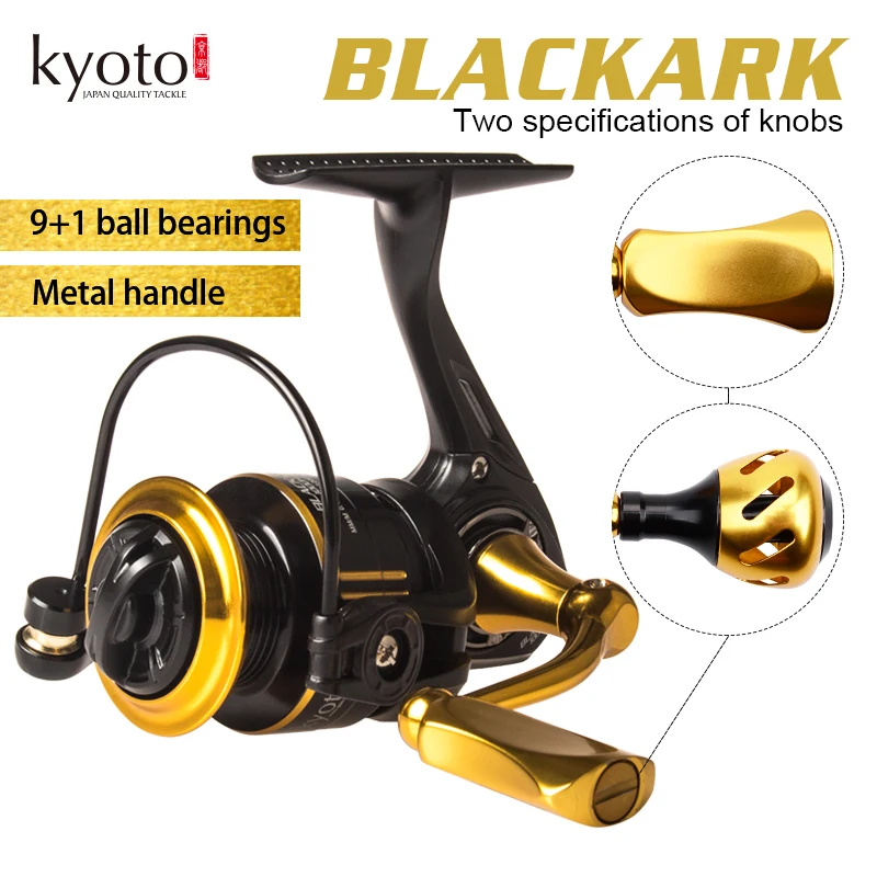 

NEW KYOTO BLACKARK Fishing Spinning Reels 600/800/1000 9+1BB Max Drag 4kg Gear Ratio 5.2:1 Metal Handle Knob Fishing Reels Wheel