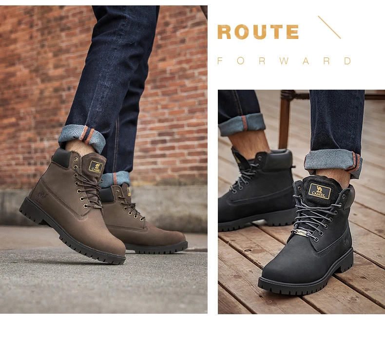 CAMEL/Обувь для прогулок; мужские и женские уличные кроссовки; Повседневная износостойкая обувь из воловьей кожи; модная зимняя обувь