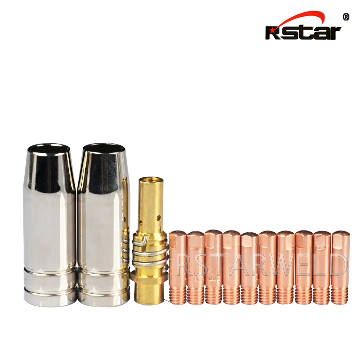 13PCS Mig Welding Nozzle Welder Torch Nozzles Consumables Gold Tip Holder Contact Tips Gas nozzle Set 15AK MB15 Mig Torch Nozzle