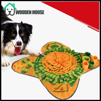 

Flower Design Dog Snuffle Mat Pet Sniffing Training Blanket Detachable Fleece Pads Dog Playing Toy Mat Nosework Puzzle Toy