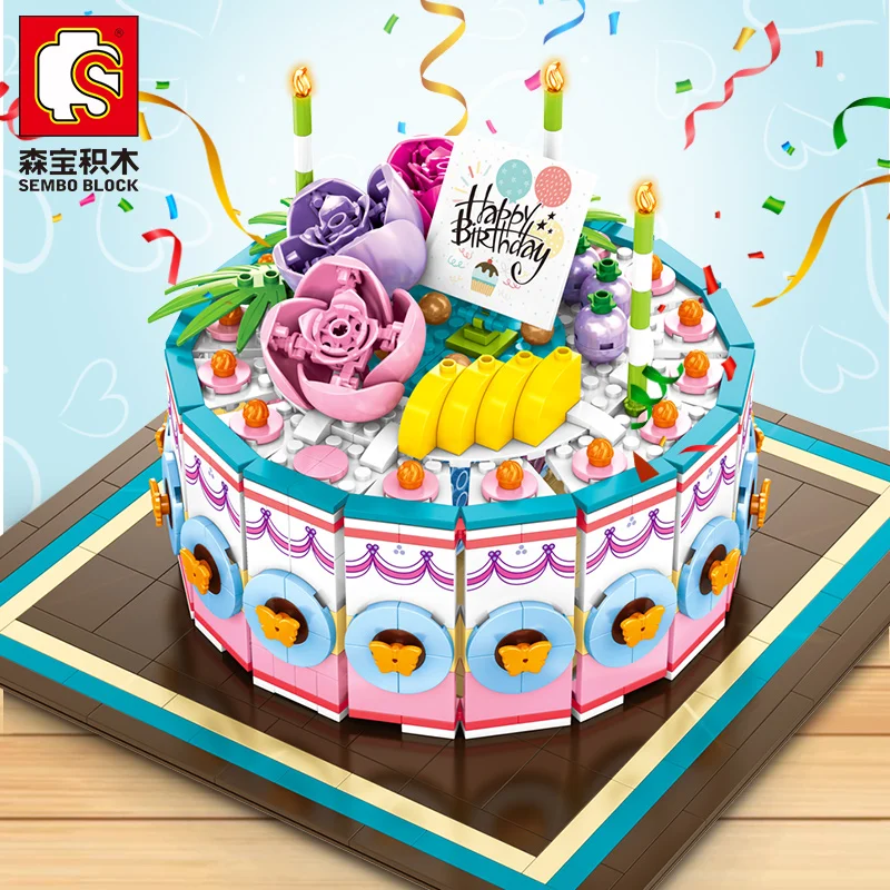 

LegoEDS Idea Creator Friends Birthday Cake Bricks with Box Model Kit Building Stacking Blocks Kids Toys Newlyweds Wedding Gifts