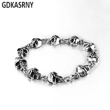 Браслет homme Подлинная нержавеющая сталь подвеска в виде черепа Горячая Распродажа Панк ювелирные изделия подарок браслеты Столичный стиль Дружба Пара