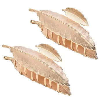 

2Pcs Hairpin Metal Beautiful Leaf Shape Hair Accessories Hair Pin Hair Clips Hair Jewelry for Lady Girl Female