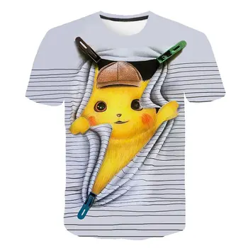 

Cute Pikachu Children's Clothes summer baby girls clothes kawaii Pokemon T Shirt kids cute Anime camiseta gift boys clothes Tops