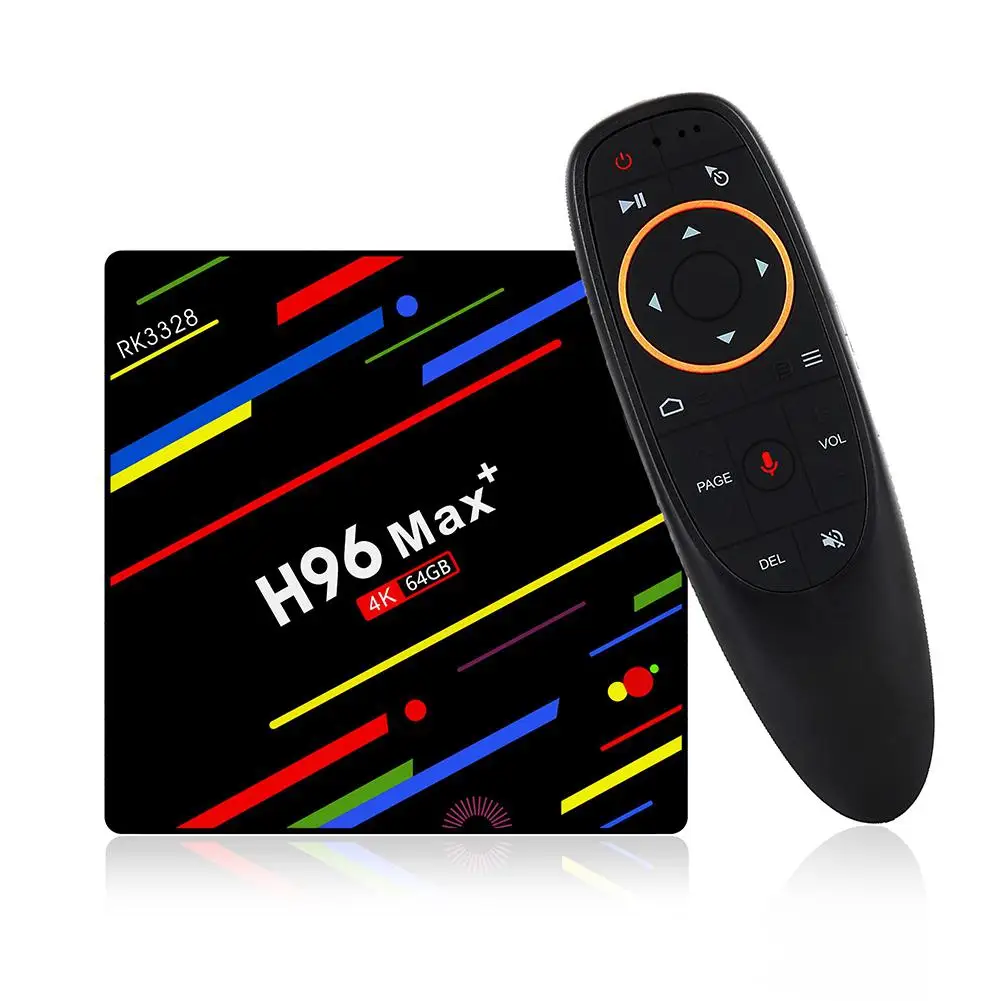 H96 4G 64GB ТВ приставка H96 Max+ Android 8,1 Смарт ТВ приставка RK3328+ Full HD/H.265/Dual WiFi смарт-приставка с пультом дистанционного управления QKCr60