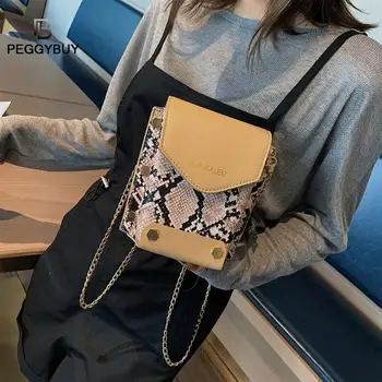 

Snake Print Shoulder Messenger Handbags Women Leather Flap Women PU Leather Chain Crossbody Bags PU Leather Shoulder Bag