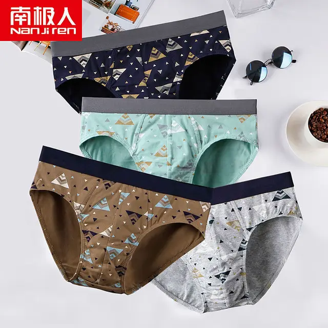 4Pcs/Lot New Men Briefs Cotton Underwear Men's Panties Underpants Male Comfortable Panties Sexy Men Shorts Man Bikini Briefs Hot sky blue