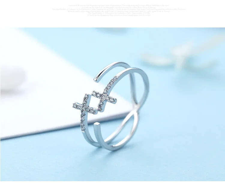 TIGRADE Rose Gold Women Ring Plated Opening AAA+ CZ Ring for Female Luxury Party Wedding Jewelry Band for Lady anillos mujer