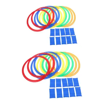 

10 Pcs Hopscotch Ring Game Toys for Kids Sensory Integration Training Play Set
