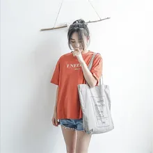 Женская серая шикарная Эко сумка для покупок с буквами, Женская Холщовая Сумка для покупок из чистого хлопка, Женская Складная многоразовая сумка-тоут